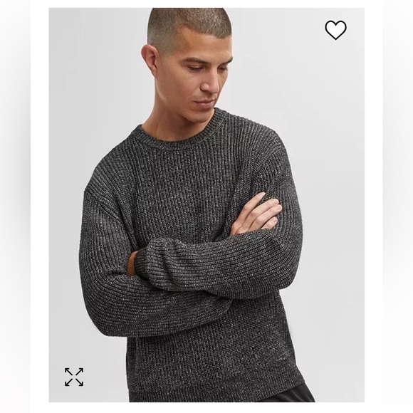 Men’s long sleeve crewneck sweater - color Deep Black - Picture 1 of 3